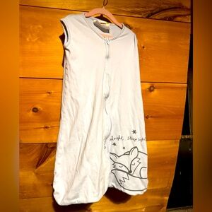 Sumersault sleep sack light blue with fox image